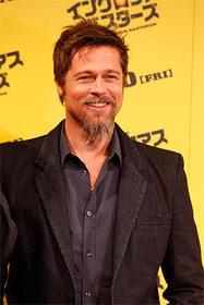 今回はアンジーを同伴せず来日「イングロリアス・バスターズ」
