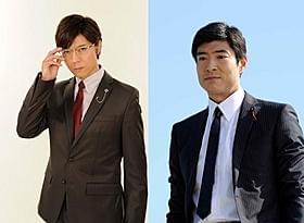 市ノ宮積役の上川と友人・高屋敷大臣役の高嶋