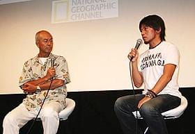 自然を熟知する者ならではのトークを繰り広げた 中村征夫氏(左)と栗城史多氏「ライフ いのちをつなぐ物語」