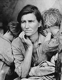 ドロシア・ラング撮影 「Migrant Mother(移住労働者の母)」「怒りの葡萄」