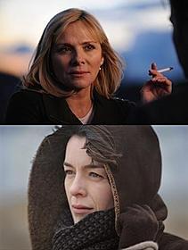 アメリア役のキム・キャトラル(上)と ルース役のオリビア・ウィリアムズ「ゴーストライター」