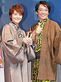 舞台挨拶に立った小池徹平と生瀬勝久「サラリーマンNEO 劇場版(笑)」