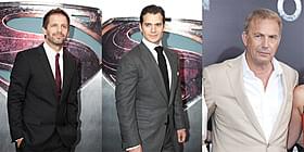 (左より)ザック・スナイダー監督、ヘンリー・カビル、 ケビン・コスナー「マン・オブ・スティール」