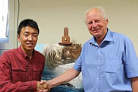 (左より)石川直樹氏とトール・ヘイエルダール・Jr.氏「コン・ティキ」