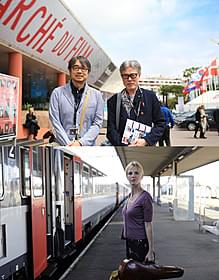 カンヌでの小山氏&安西氏(上)と 「シャンボンの背中」の一場面(下)「シャンボンの背中」