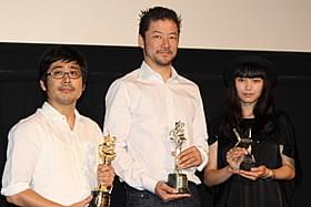 ティーチインに出席した(左から) 熊切和嘉監督、浅野忠信、二階堂ふみ「私の男」