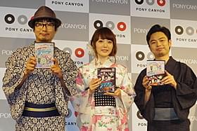アピールに努めた中山祐一朗、浜野謙太、花澤香菜「Go!Go!家電男子 THE MOVIE アフレコパニック」