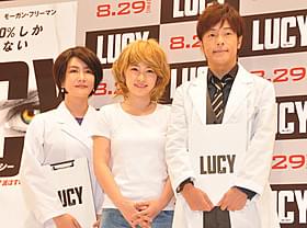 (左から)脳学者の中野信子氏、 ルーシーに扮した川栄、陣内智則「LUCY ルーシー」