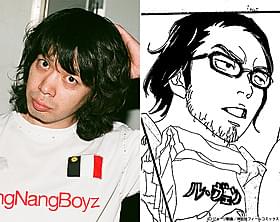 峯田和伸(左)と原作コミックの千葉「ピース オブ ケイク」