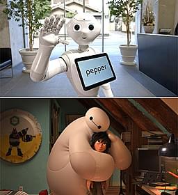 「ベイマックス」(写真下)で声優デビューしたPepper「ベイマックス」