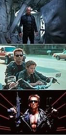 最新作(上) 「ターミネータ2」(中) 「ターミネーター」(下) 場面写真「ターミネーター」