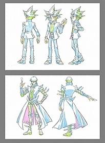 武藤遊戯(上)と海馬瀬人の設定画「遊☆戯☆王」