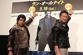 汗だくになりながら熱いトークを展開した藤岡弘、(左)と船越英一郎「ラン・オールナイト」