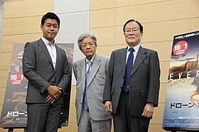 (左から)キャスターの長谷川豊、田原総一朗氏、森本敏教授「ドローン・オブ・ウォー」