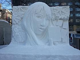 さっぽろ雪まつりに登場する「ちはやふる」雪像「ちはやふる 上の句」