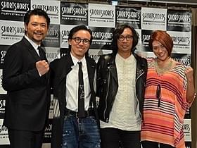 記者会見に出席した別所哲也、レスリー・キー、行定勲監督、LiLiCo(左から)「オーディション」