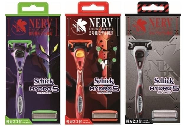Schick ハイドロ5 エヴァンゲリオン コラボ3種類 Schickとコラボした「エヴァ」モデルのカミソリ、3色で発売