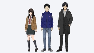 初披露された3人のキャラクター、橋本なずな、浅野スズシロウ、亜川芹（左から）