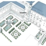 皇都シーエンジス・主城の広間、中庭（俯瞰）