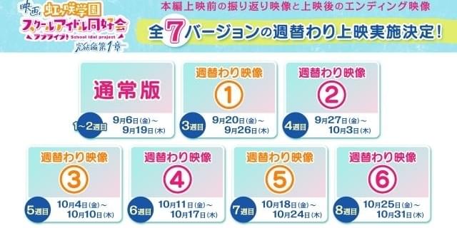 虹ヶ咲学園スクールアイドル同好会 完結編 第1章」本編前後に週
