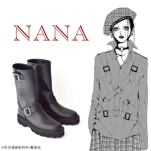 【未着用】NANA×銀座かねまつコラボ エンジニアブーツ 24cm NANA」と銀座かねまつがコラボ 作中に登場するエンジニアブーツと