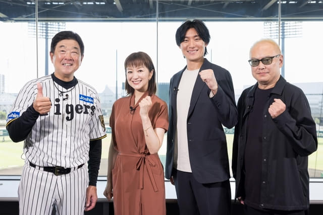 座談会に臨んだ平田勝男氏、松谷鷹也、鈴木京香、秋山純監督(写真左から)