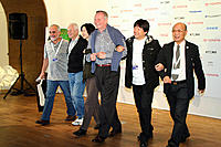 （左から）セザール・シャローン、マイケル・グラスコフ、壇ふみ、ジョン・ボイト、フォ・ジェンチイ、高田宏治