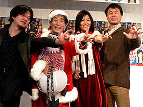 （左から）松枝佳紀、楳図かずお、渋谷飛鳥、金子修介