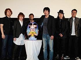 (左から):小林裕幸氏、西川 石野竜三、野村和也監督、森田成一、大川透「劇場版 戦国BASARA The Last Party」