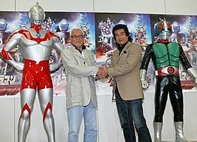 ウルトラマン黒部進と仮面ライダー藤岡弘、 初のツーショット