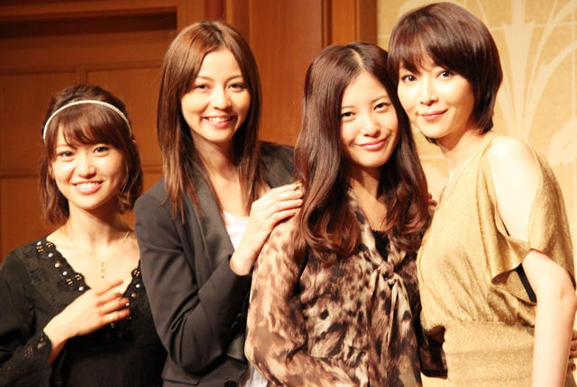「私が恋愛できない理由」制作会見に出席した（左から） 大島優子、香里奈、吉高由里子、稲森いずみ