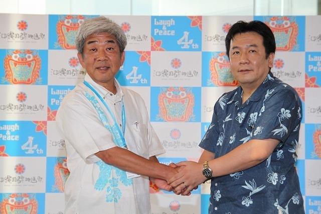 枝野経産相、沖縄国際映画祭を視察