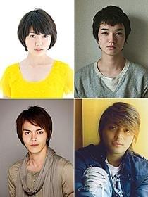 三池組に参戦中の(左上から時計回りで) 二階堂ふみ、染谷将太、山田孝之、林遣都「悪の教典」