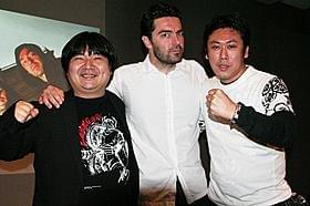 イベントに出席した(左から)井口昇監督 ジュリアン・モーリー監督、山口雄大監督「リヴィッド」