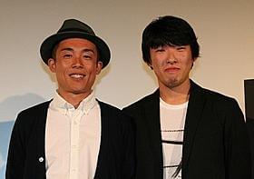 舞台挨拶に立った松江哲明監督とGOMA「フラッシュバックメモリーズ 3D」