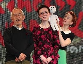 会見に出席した鈴木敏夫プロデューサー、 アレクサンドラ・ルター氏、美術監督のポリー・クレア・ブーン氏「もののけ姫」