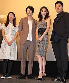 「モンスター」初日挨拶に立った 高岡早紀、遠藤要、稲葉友、大九明子監督「モンスター」