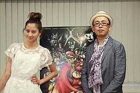 河北麻衣子とFROGMAN監督「鷹の爪GO 美しきエリエール消臭プラス」