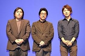 阪本順治監督(中央)と原作者福井晴敏氏(左)社会学者の古市憲寿氏(右)「人類資金」