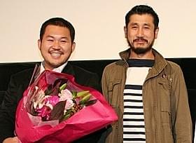 ティーチインに参加した渡辺紘文監督と渋川清彦「そして泥船はゆく」