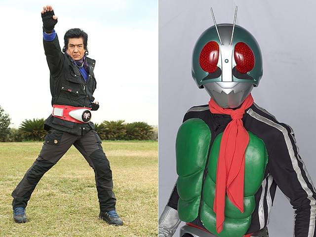 藤岡弘、38年ぶりに仮面ライダー1号に変身 「平成ライダーVS昭和