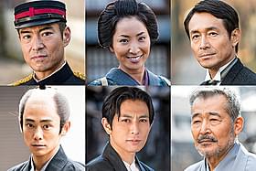 「柘榴坂の仇討」に出演する (左上から)高嶋政宏、真飛聖、吉田栄作、 近江陽一郎、堂珍嘉邦、藤竜也「柘榴坂の仇討」