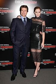 (左から)パリプレミアでの トム・クルーズとエミリー・ブラント「オール・ユー・ニード・イズ・キル」