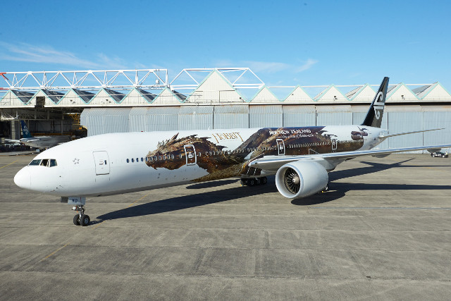 スマウグが描かれたニュージーランド航空のホビット機