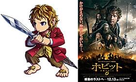ビルボのゲームキャラ画像(左)と「決戦のゆくえ」本ポスター「ホビット 決戦のゆくえ」