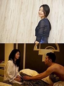 (上)インタビューに応じたイ・ウヌ (下)「さよなら歌舞伎町」の一場面「さよなら歌舞伎町」