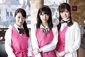 撮影の様子を語った桜井玲香(左)、 西野七瀬(中央)、松村沙友理