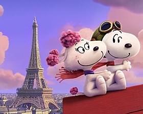 愛らしいフィフィと空を舞うスヌーピー「I LOVE スヌーピー THE PEANUTS MOVIE」