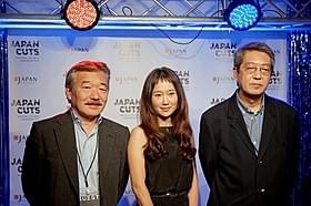 「ジャパン・カッツ!」に参加した(左から) 森重晃プロデューサー、工藤夕貴、荒井晴彦監督「この国の空」