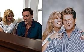 「ラブ&マーシー 終わらないメロディー」場面写真(左)と ブライアン・ウィルソンと妻メリンダ「ラブ&マーシー 終わらないメロディー」